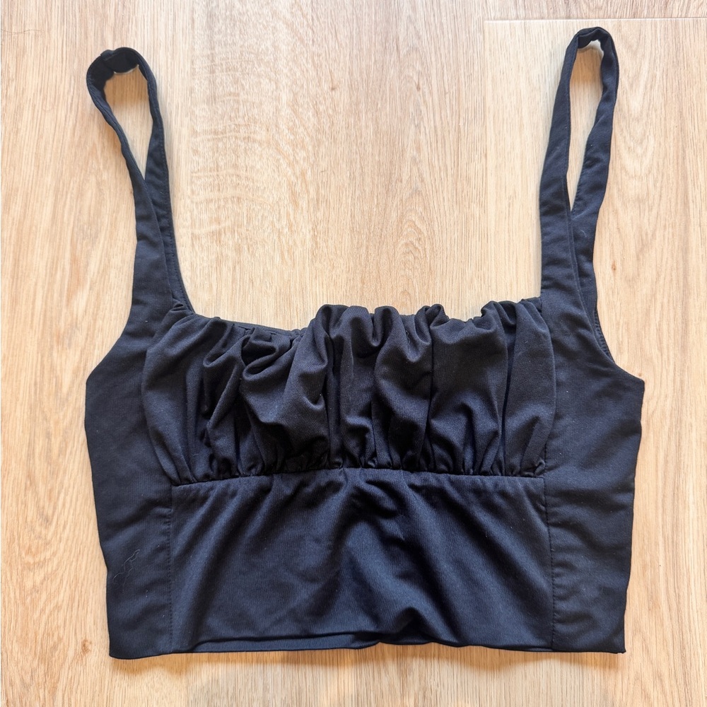 Black Crop Tank Top